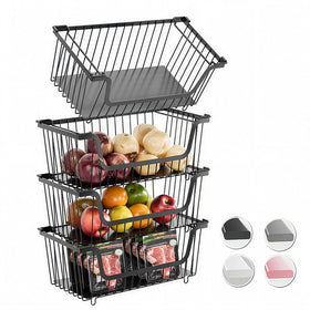 GAOKASE 4-pack stackable wire baskets for pantry organization