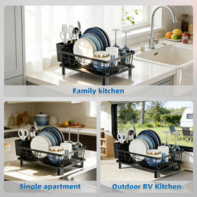 GAOKASE dish drying rack drainboard with hourglass tray drains water quickly