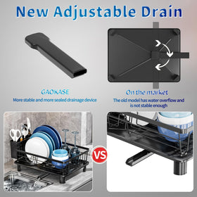 GAOKASE dish drying rack non-slip feet protect countertops