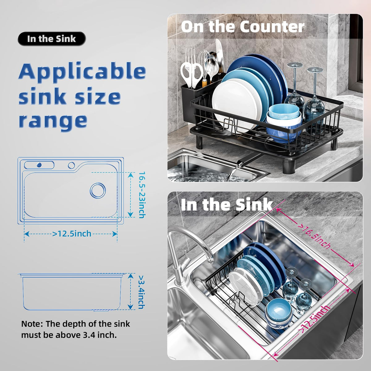 GAOKASE dish drying rack plate rack keeps plates neatly upright after washing