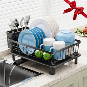 GAOKASE dish drying rack main view in stainless steel for compact counter organization