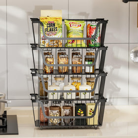 GAOKASE modern slim black storage bin for countertops