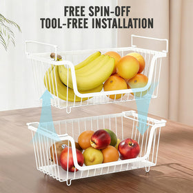 GAOKASE stackable wire basket air circulation extends produce freshness.