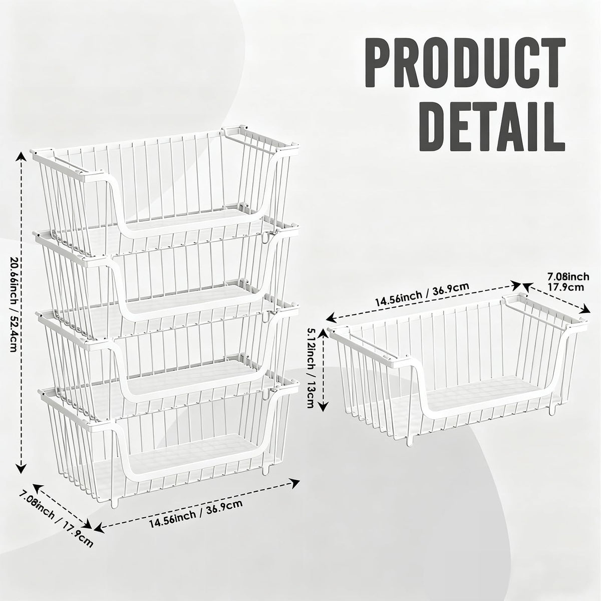 GAOKASE stackable wire basket countertop use offers easy access for snacks.