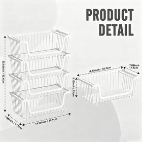 GAOKASE stackable wire basket countertop use offers easy access for snacks.