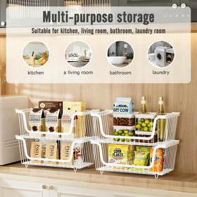 GAOKASE stackable wire basket durable material ensures long-lasting kitchen storage.