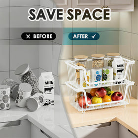 GAOKASE stackable wire basket open design promotes airflow around fruits and vegetables.