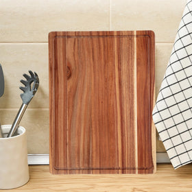 GAOMON charcuterie board in acacia wood with elegant presentation space.