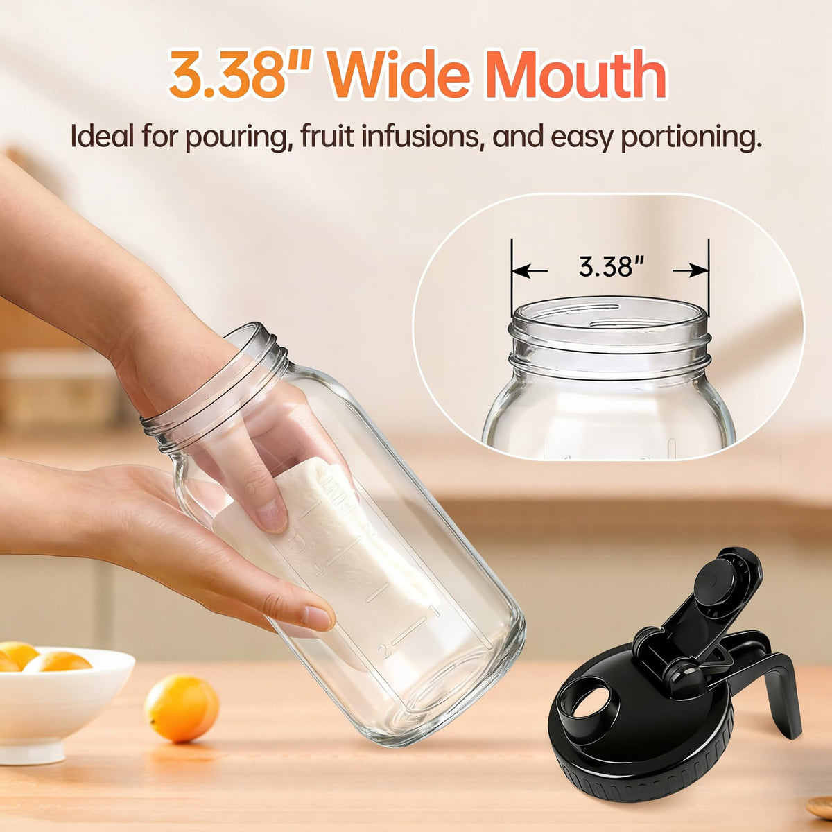 GAOSUMYBA fridge-safe mason jar pitcher keeps drinks fresh