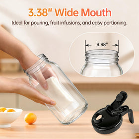 GAOSUMYBA fridge-safe mason jar pitcher keeps drinks fresh