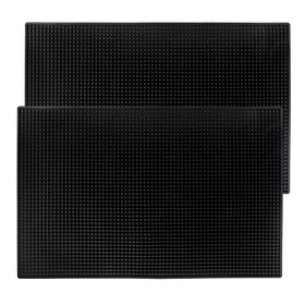 Garandad 2-pack bar mats under glasses catch spills and speed drying.