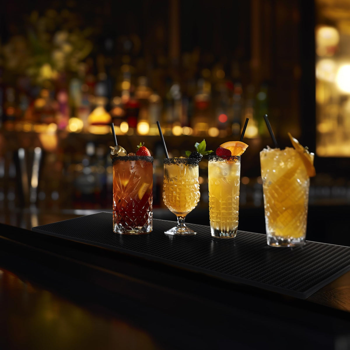 Garandad bar mat non-slip base keeps the counter stable during service.