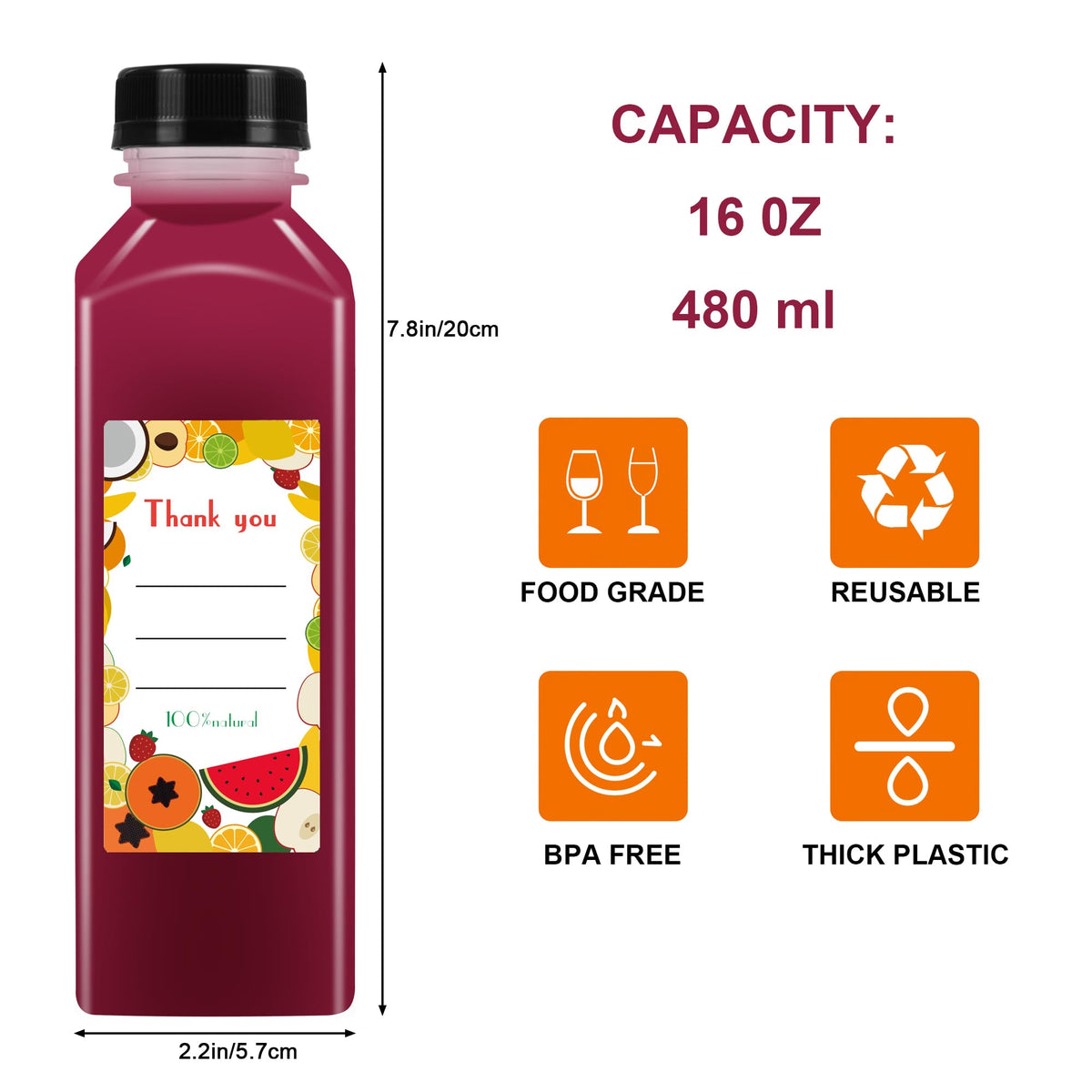 Garandad bulk beverage bottles keep juices fresh and easy to store