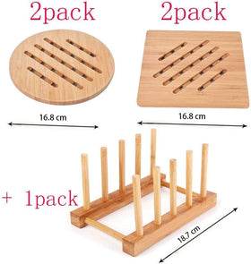 Garkup trivet holder keeps four trivets organized and accessible.