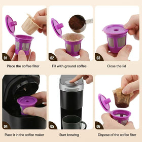 GARLIFUR disposable filter paper in use with a reusable K cup.