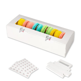 Garmeinea macaron box pack with 30 unassembled boxes and window display
