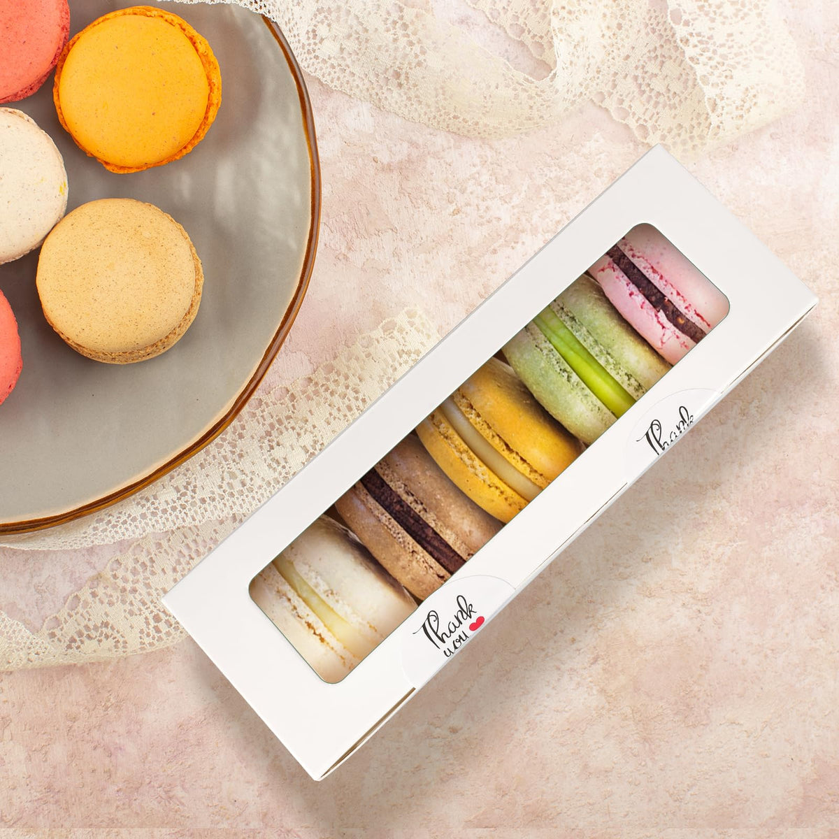 Garmeinea versatile packaging for macarons, cookies, donuts, and small desserts