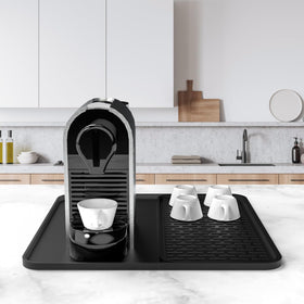 Garolue coffee bar mat detachable drying section for air-drying accessories.