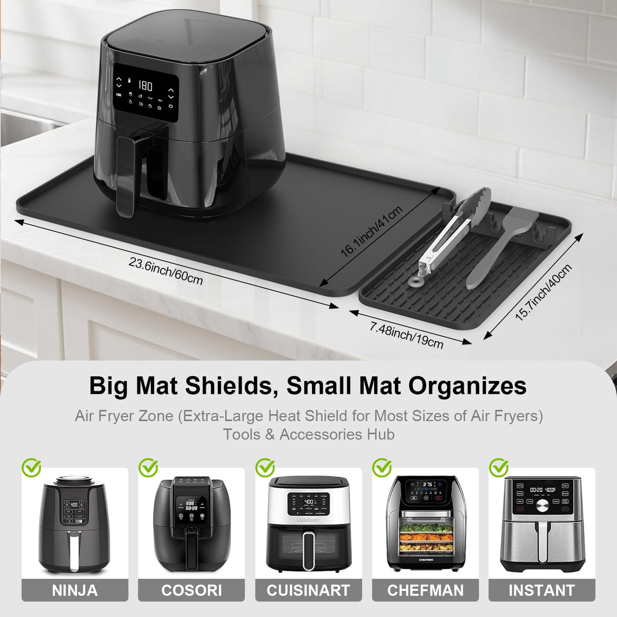 Garolue countertop protector under microwave shields surfaces from heat and scratches.