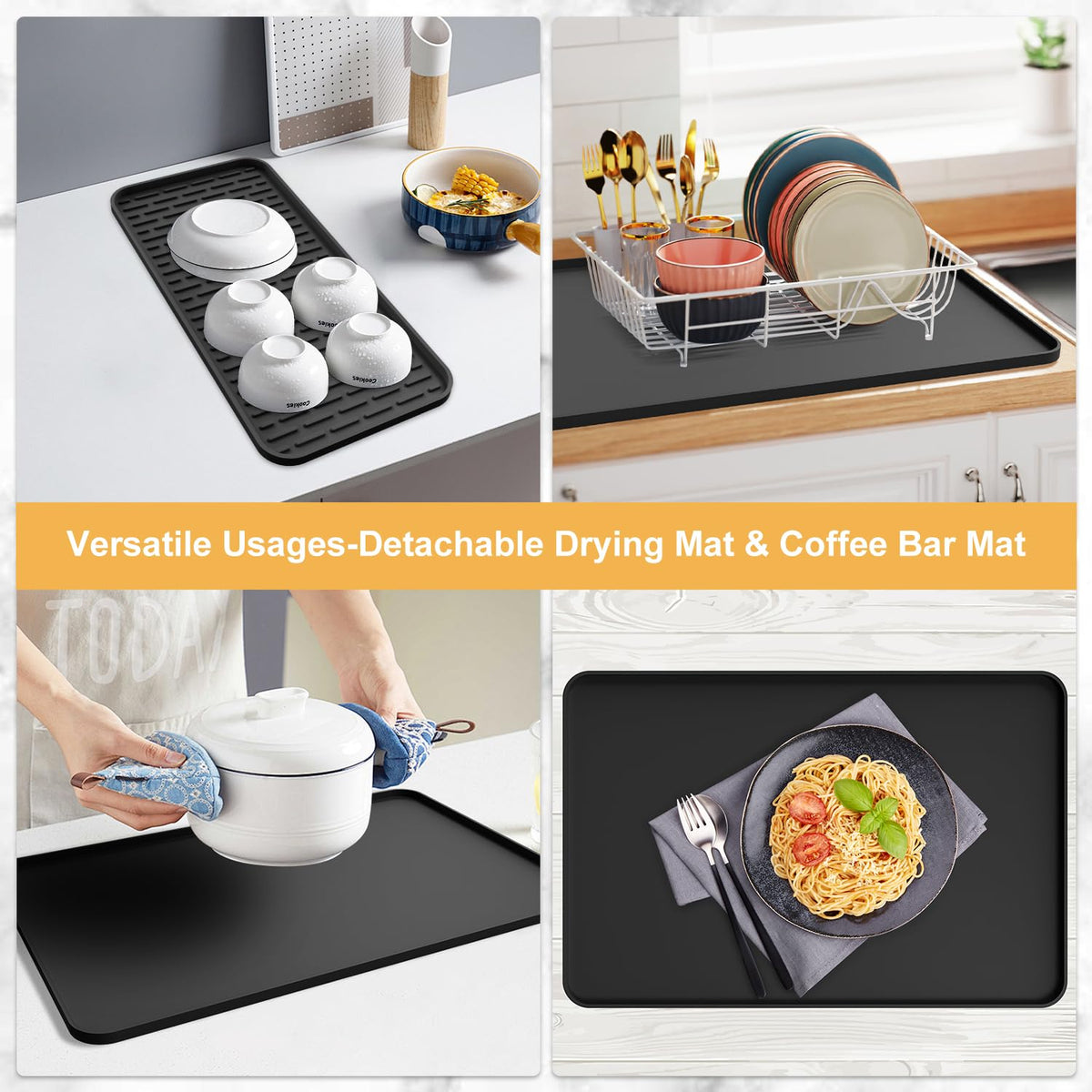 Garolue detachable drying mat drains moisture to maintain hygiene.