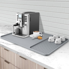 Garolue silicone coffee mat 24x16 top view protects counters from spills and keeps area tidy.
