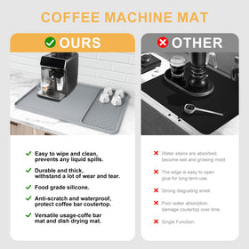 Garolue silicone coffee mat absorbs vibrations for quieter coffee making.