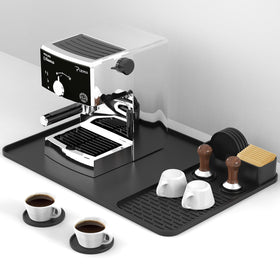 Garolue under-coffee-maker silicone mat protects countertops and contains spills