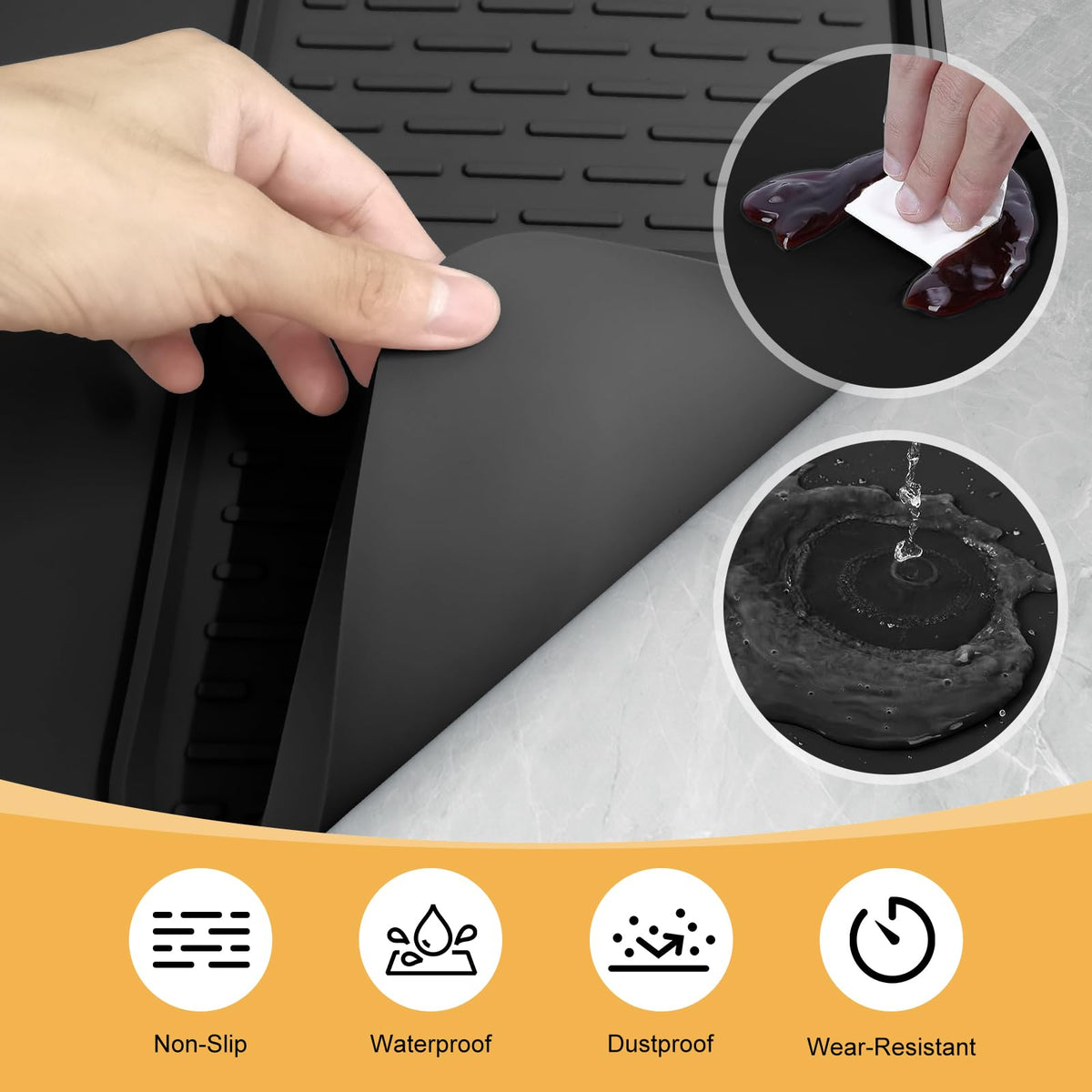 Garolue versatile mat for counters, sinks, storage areas.