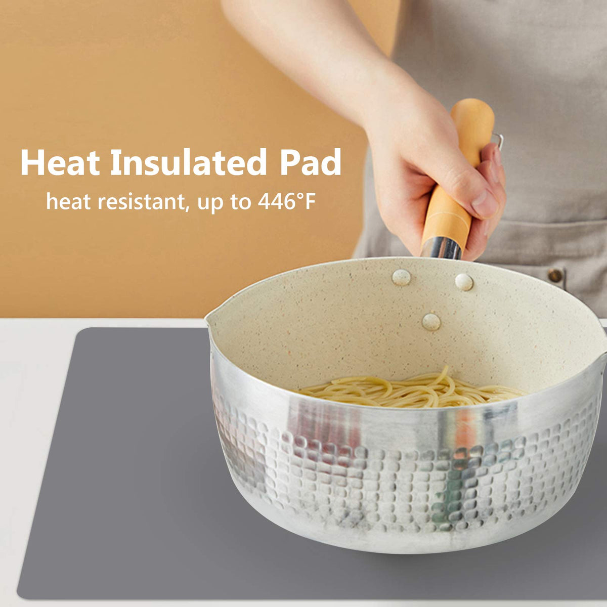 Gartful dish mat and trivet shields surfaces from heat and spills.