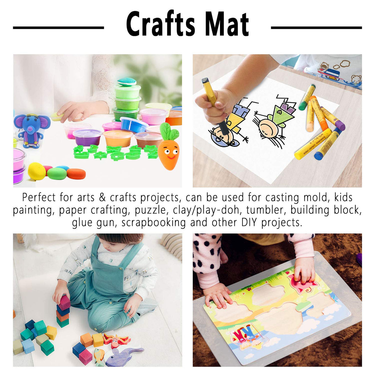 Gartful placemat protects dining surfaces during crafts and meals.