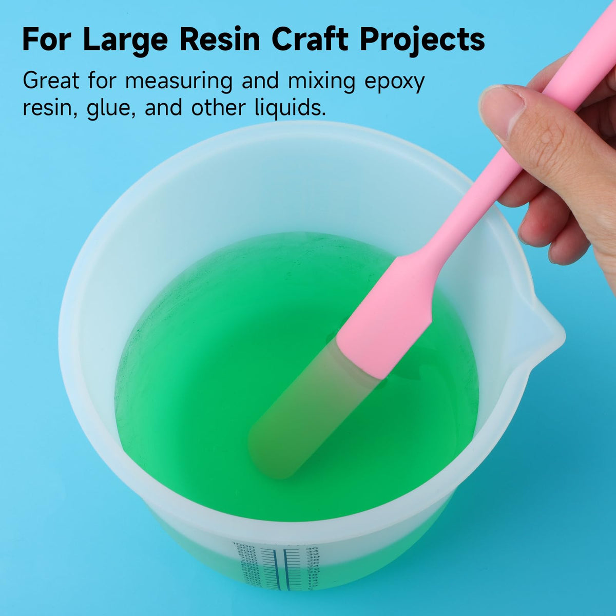 Gartful wide-mouth designs simplify mixing and pouring.