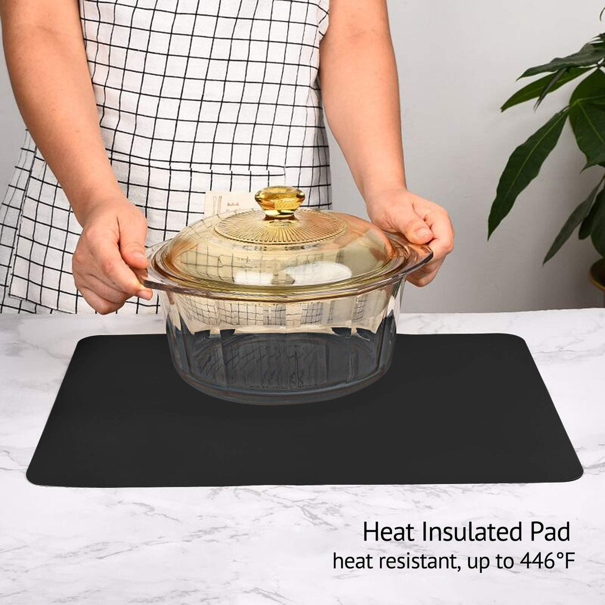 Gartful dish mat catches spills and protects surfaces