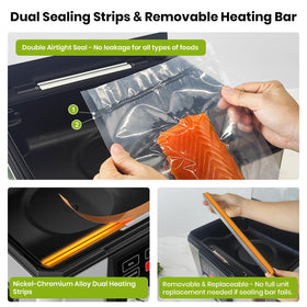 Gasbye sealing bar demonstrates durable double seal for reliable results.