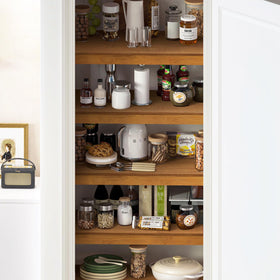 Gashell bamboo cover offers instant install for fast shelf transformation.