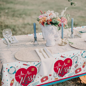 Gatherfun medical school graduation tablecloth conveys scholarly spirit and practical surface protection