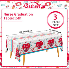 Gatherfun nurse graduation tablecloth highlights celebratory atmosphere and easy cleanup