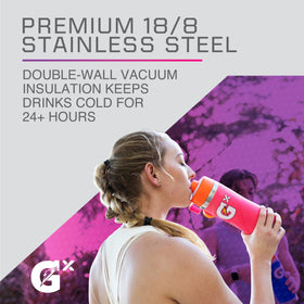 Gatorade Gx stainless steel bottle showing double-wall insulation