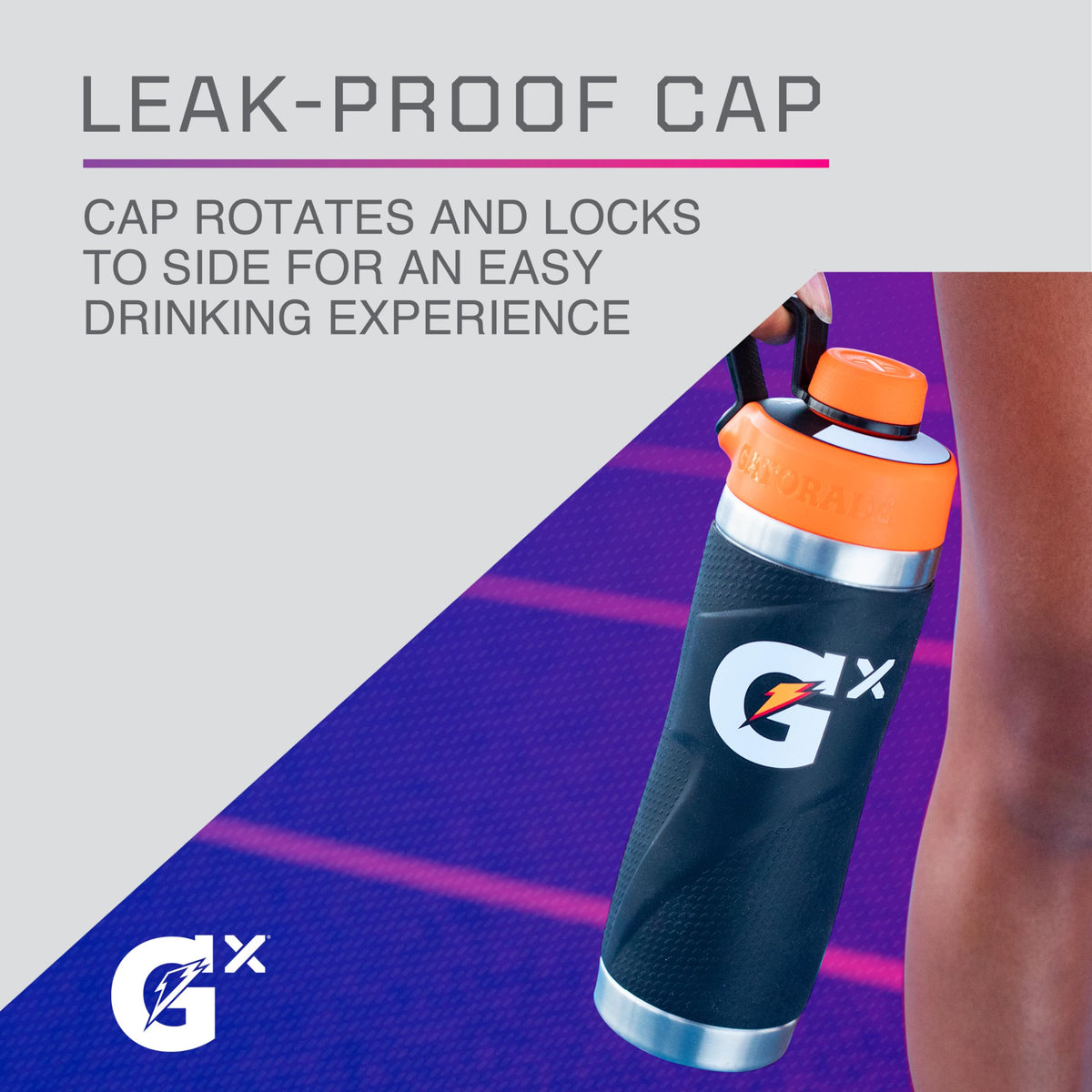 Gatorade Gx bottle ideal for workouts and games