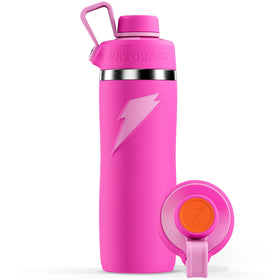 Gatorade Overtime bottle with pink wide-mouth cap, ideal for quick fills.