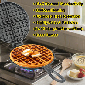 GAQUECY cast iron waffle maker for camping and outdoor meals