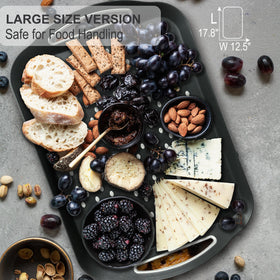 GAYIMEI two-tone black and white trays ready to stack for storage.