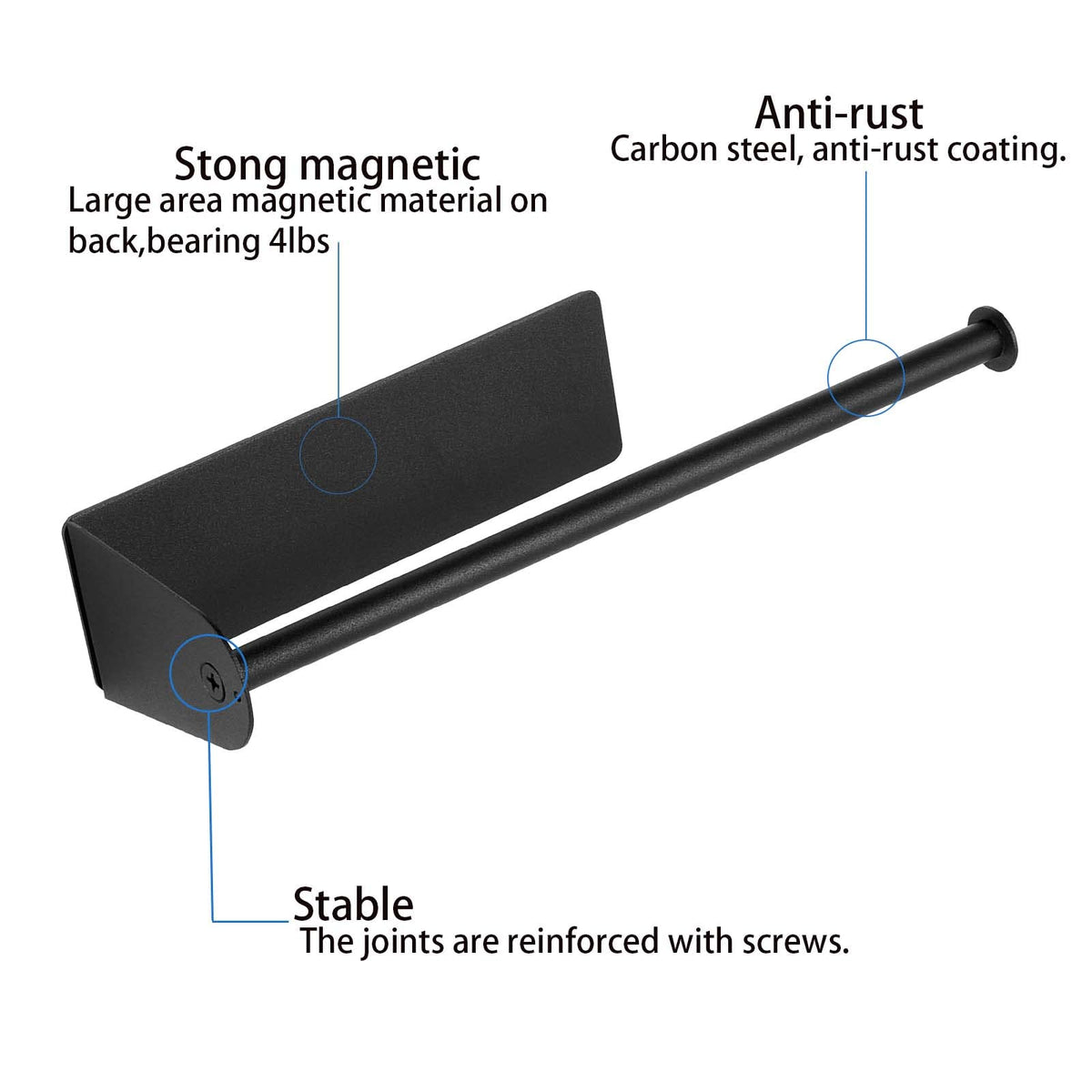 GBESTWOOW black steel towel-holder side-mount for quick kitchen cleanups.
