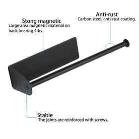 GBESTWOOW black steel towel-holder side-mount for quick kitchen cleanups.