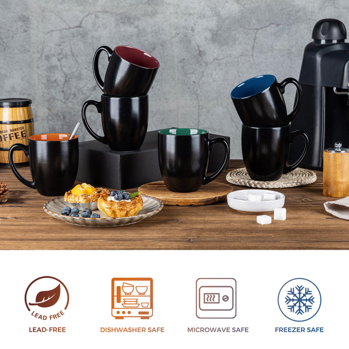 GBhome ergonomic mug with easy-grip handle for comfortable mornings