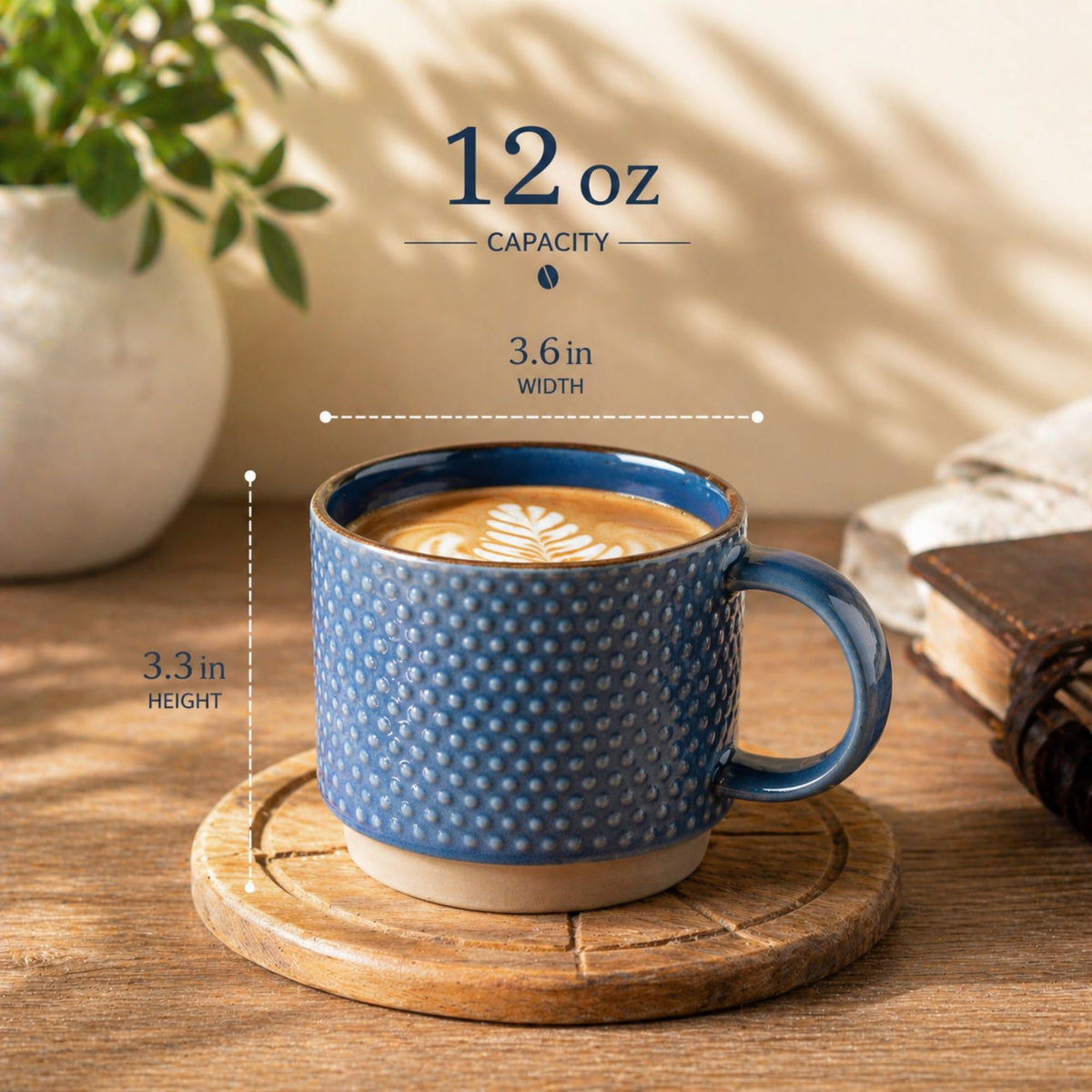 GBHOME mug with inside glaze helps keep coffee stains easy to remove