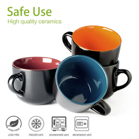 GBhome ceramic mugs resist staining and maintain color after washing.