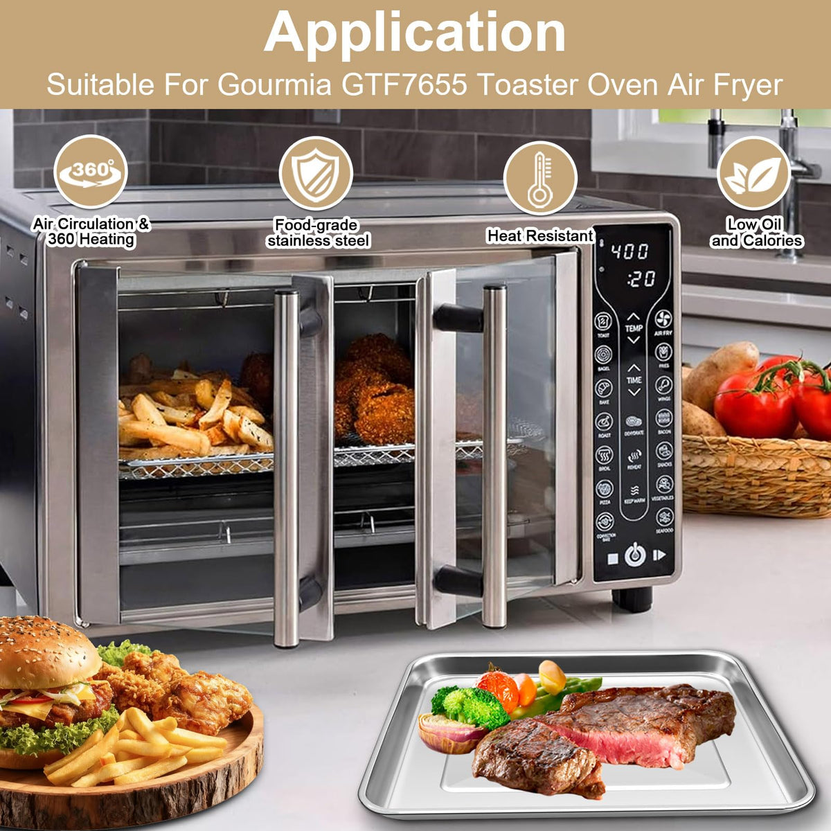 GCQFZ air fryer rack in stainless steel enabling full heat contact