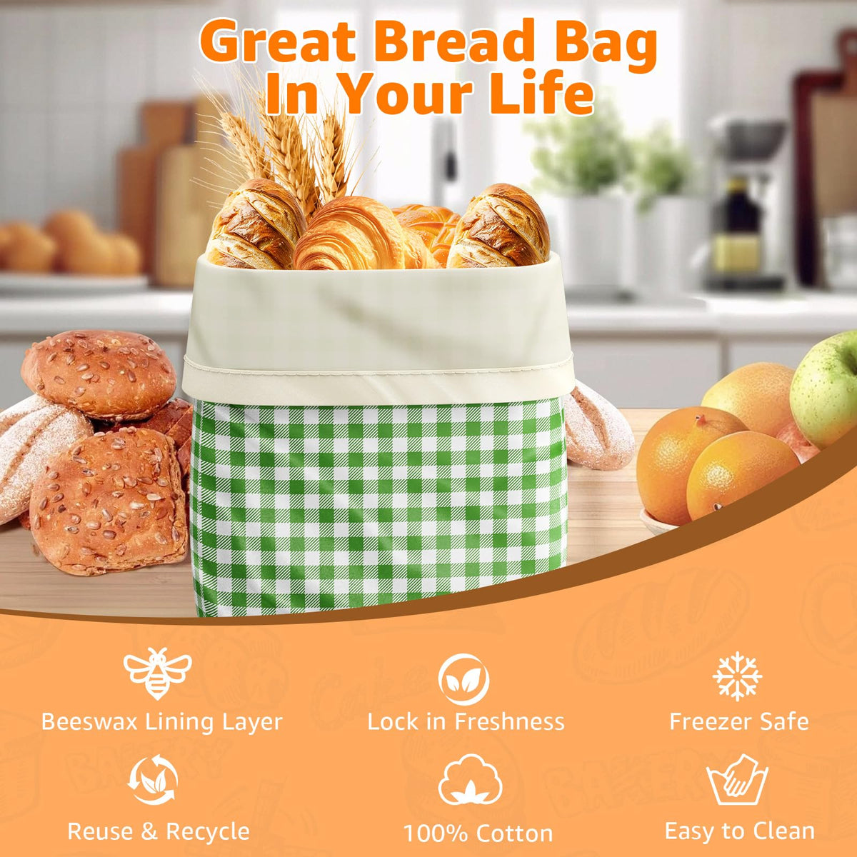 GCTGCT durable beeswax bread bags offer an eco-friendly storage solution.