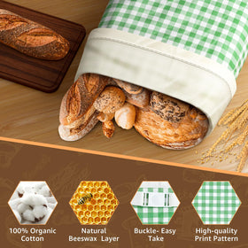 GCTGCT beeswax bread bags closeup showing durable material and natural finish.