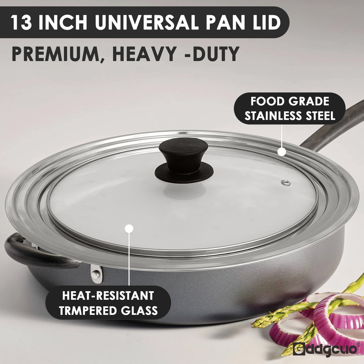 GDDGCUO universal lid with clear glass view to monitor simmering without lifting